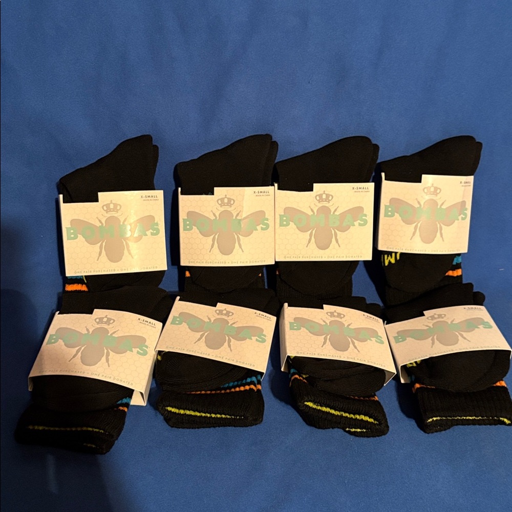 Bombas kids socks 8 pair bundle xsmall